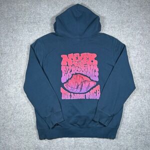 The North Face pullover Hoodie Mens XL Blue Never Stop Exploring Psych graphic